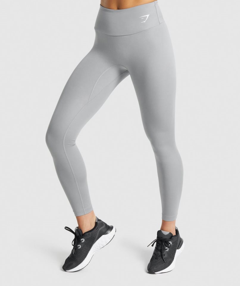 Legginsy Gymshark Treningowe Damskie Szare | PL 395NSA